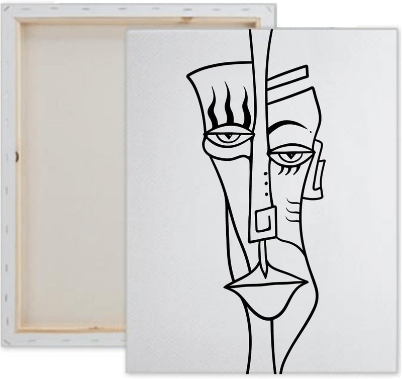 Pre Drawn Canvas PICASSO 2 Paint Kit | Adult & Teen Sip and Paint Party Favor | DIY Date Night Couple Activity (M 12X16 CANVAS ONLY)